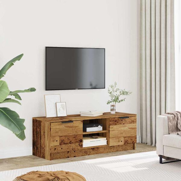 vidaXL TV Cabinet Old Wood 102x35x36.5 cm Engineered Wood