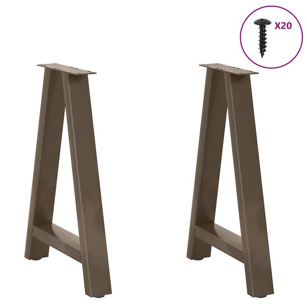 vidaXL Dining Table Legs A-Shaped 2 pcs 50x(72-73) cm Steel