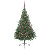 vidaXL Artificial Pre-lit Christmas Tree Green 180 cm PVC