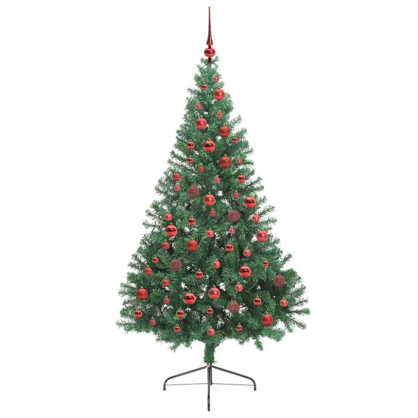 vidaXL Artificial Pre-lit Christmas Tree Green 180 cm PVC