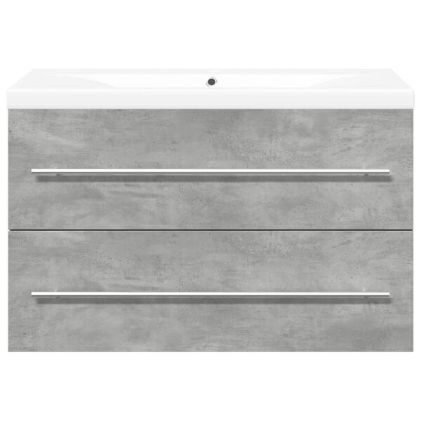 vidaXL 2 Piece Bathroom Furniture Set Concrete Grey Engineered Wood