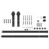 vidaXL Sliding Door Hardware Kit 183 cm Steel Black