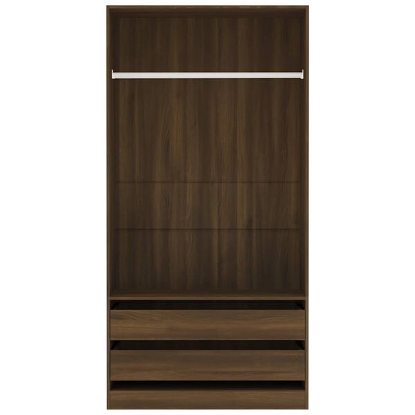 vidaXL Wardrobe Brown Oak 100x50x200 cm Engineered Wood