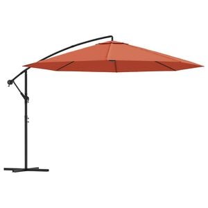 vidaXL Cantilever Garden Parasol with Steel Pole 350 cm Terracotta