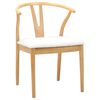 vidaXL Dining Chair 2 pcs Natural and Light Solid Rubber Wood