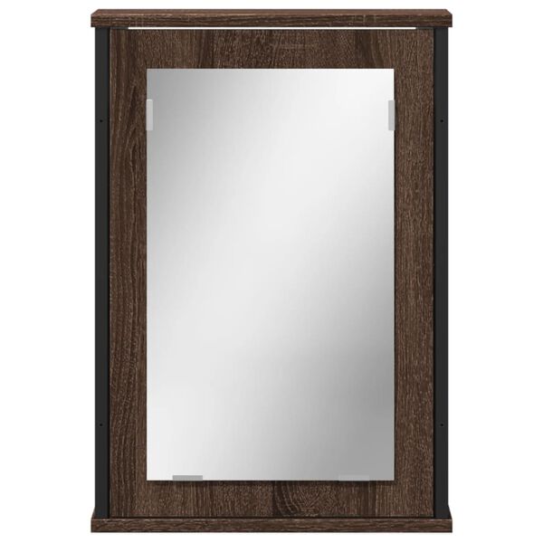 vidaXL Bathroom Mirror Cabinet Brown Oak 42x12x60 cm Engineered Wood