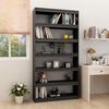 vidaXL Book Cabinet/Room Divider Grey 100x30x200 cm Solid Pinewood