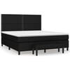 vidaXL Box Spring Bed with Mattress Black 160x200 cm Fabric