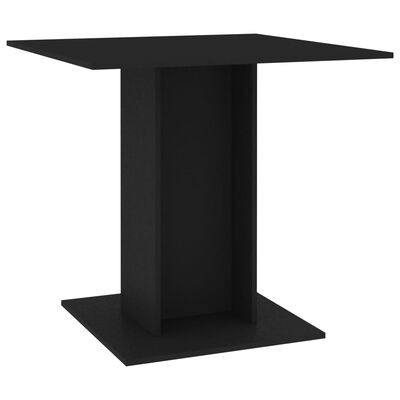 vidaXL Dining Table Black 80x80x75 cm Chipboard