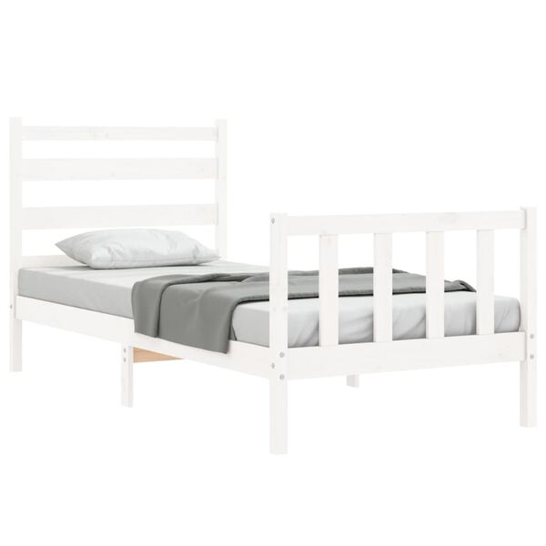 vidaXL Bed Frame without Mattress White 100x200 cm Solid Wood Pine