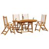 vidaXL 5 Piece Garden Dining Set Solid Wood Acacia and Textilene