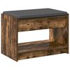vidaXL Hall Bench with Cushion with Shelf Smoked Oak 63 x 38 x 45 cm