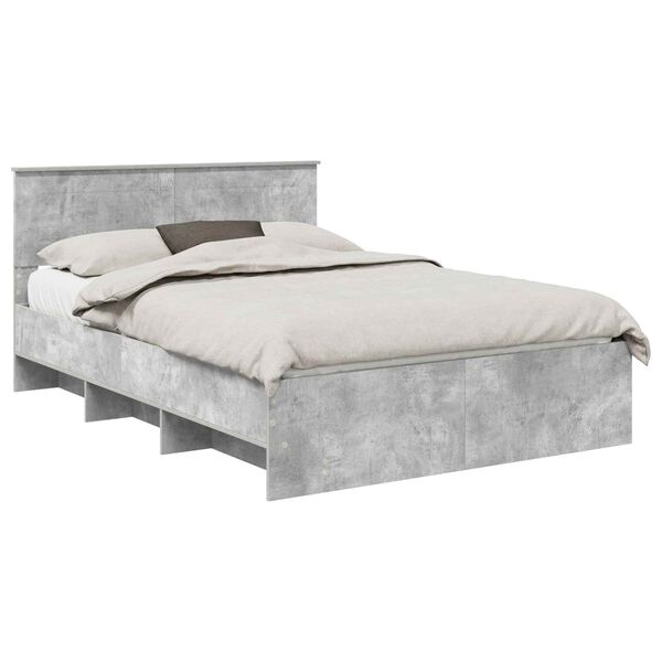 vidaXL Bed Frame Concrete Grey 150 x 200 cm Engineered Wood