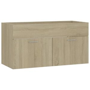 vidaXL Sink Cabinet Sonoma Oak 90x38.5x46 cm Engineered Wood