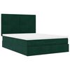 vidaXL Ottoman Bed with Mattresses Dark Green 140x190cm Velvet