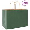 vidaXL Paper Bags 250 pcs with Handles Green 32x17x25 cm