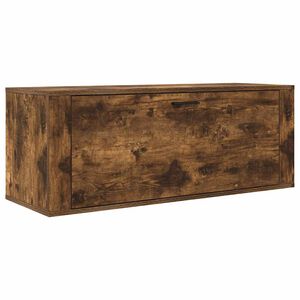 vidaXL Wall Shoe Cabinet Smoked Oak 100x35x38 cm Engineered Wood