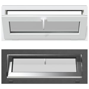 vidaXL Basement Window RISOR 110 x 40 cm PVC and Glass Anthracite