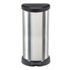 Curver Pedal Bin Deco D-Shape 40L Silver