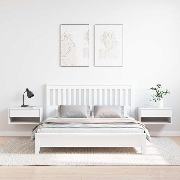 vidaXL Bedside Table 2 pcs White 50 x 32.5 x 24 cm Solid pine wood