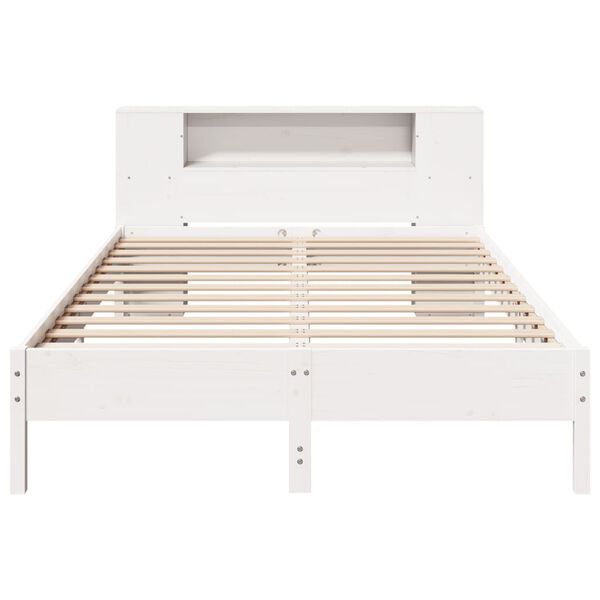 vidaXL Bookcase Bed without Mattress White 160x200 cm Solid Wood Pine