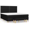 vidaXL Box Spring Bed with Mattress Black 180x200 cm Fabric