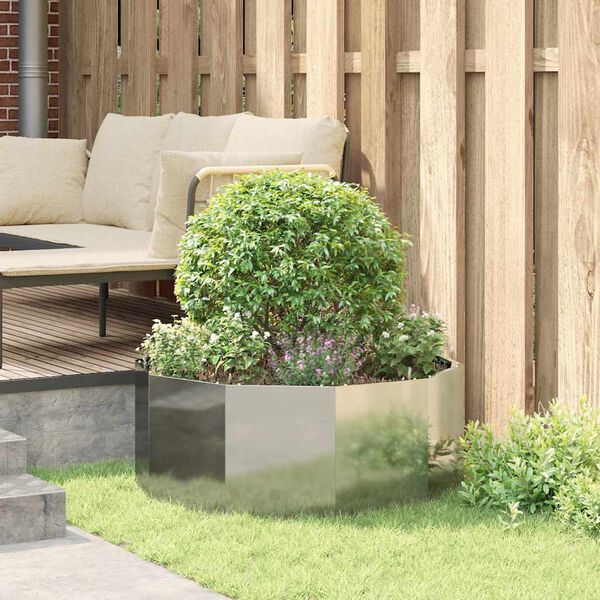 vidaXL Planter Silver 90 x 90 x 35 cm Galvanised Steel