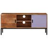 vidaXL TV Cabinet Honey Brown and Grey 110x30x50 cm Solid Wood Acacia