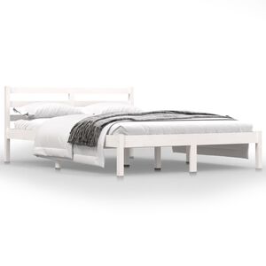 vidaXL Bed Frame without Mattress 135x190cm White Double