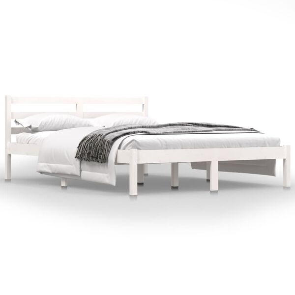 vidaXL Bed Frame without Mattress 135x190cm White Double
