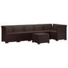vidaXL 6-Seater Garden Sofa Rattan Look PP Brown