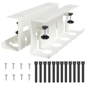 vidaXL Under Desk Cable Management Tray 2 pcs White 43 x 10 x 15 cm