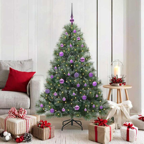vidaXL Artificial Christmas Tree with 150 LEDs Green 150 cm PE and PVC