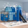 vidaXL Kids'Loft Bed Frame Black and Blue 100 x 200 cm Metal