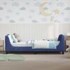 vidaXL Children's Bed Frame with Headboard Police Blue 90 x 200 cm