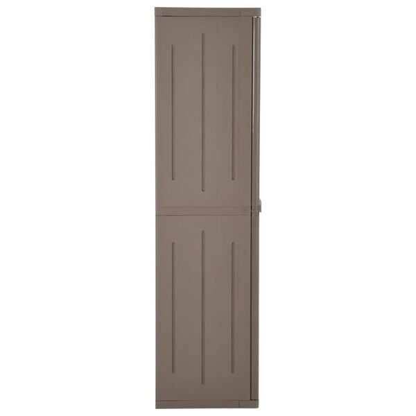 vidaXL Garden Storage Cabinet Brown 65x45x172 cm PP Wood Look