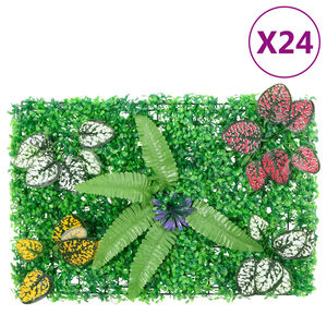 &nbsp;vidaXL Artificial Plant Fence&nbsp;24 pcs Green 40x60 cm
