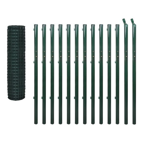 vidaXL Euro Fence Steel 25x1.7 m Green