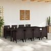 vidaXL Garden Dining Set 9 pcs Brown Polypropylene