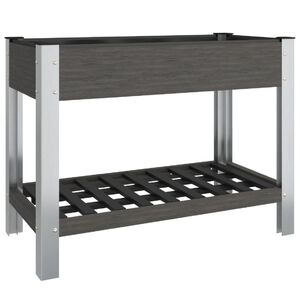 vidaXL Garden Raised Bed with Shelf Grey 100x50x75 cm WPC