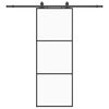 vidaXL Sliding Door with Hardware Set Black 76x205 cm ESG Glass