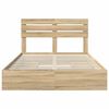 vidaXL Storage Bed with Drawer Sonoma Oak 140 x 190 cm Engineered Wood