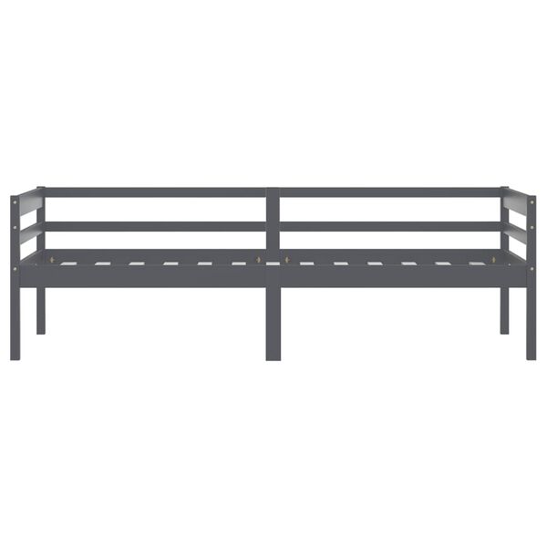 vidaXL Bed Frame without Mattress Dark Grey Solid Pinewood 90x200 cm
