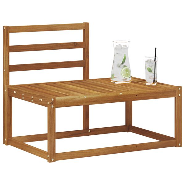 vidaXL Outdoor End Sofa Natural 91 x 63 x 73 cm Solid Acacia Wood