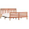 vidaXL Bed Frame with Headboard Wax Brown 180 x 200 cm