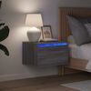 vidaXL Wall-mounted Bedside Cabinets with LED Lights 2 pcs Grey Sonoma
