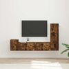 vidaXL TV Cabinet Set Wall-mounted 4 pcs Smoked Oak Engineered Wood