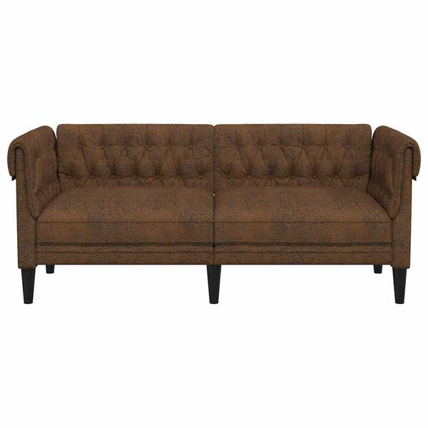 vidaXL Chesterfield Sofa with Cushion Brown 182.5 x 74.5 x 74.5 cm