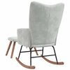 vidaXL Rocking Chair with Footstool Light Grey 78 x 61 x 98 cm Velvet