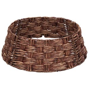 vidaXL Christmas Tree Collar Round Brown Wash Dia. 45 x 22 cm